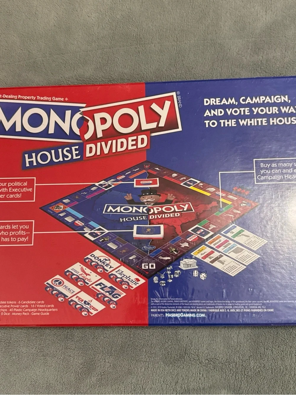 Hasbro Monopoly House Divided Board Game - Red, Blue, White